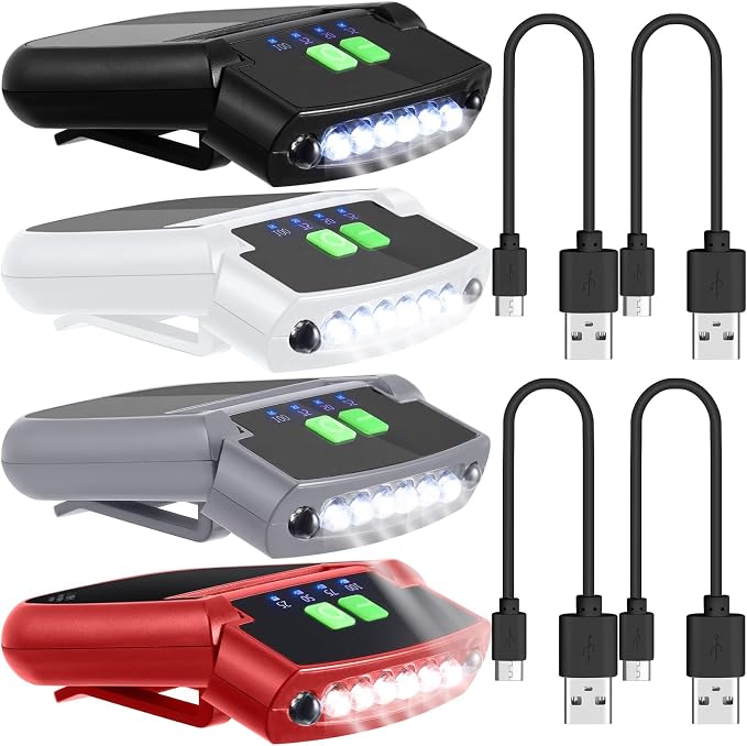 Mudder LED Clip on Cap Lights USB Rechargeable Cap Flashlight Clip Waterproof by Mudder