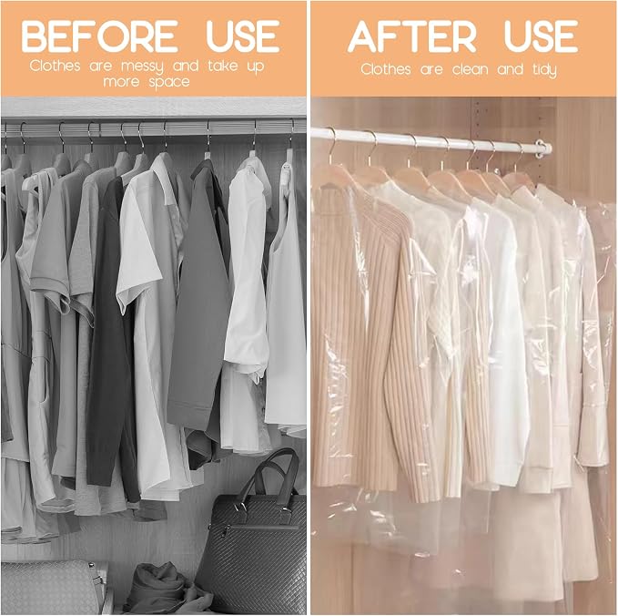 90 PCS Dry Cleaner Bags Plastic Clear 59 Inches, Garment Bags - Image 4
