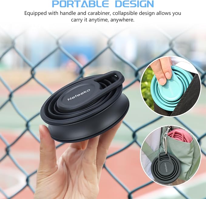 Nefeeko Collapsible Water Bottle, 17oz Reuseable BPA Free Silicone Foldable - Image 6