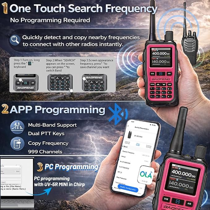 UV-5R Mini Ham Radio Handheld: Dual Band UHF VHF Two Way Radio Dual PTT - Image 6
