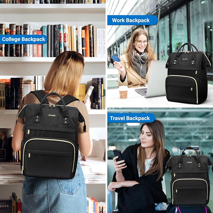 LOVEVOOK 17 inch Laptop Backpack Women, Large Travel Computer Back Pack - Image 5