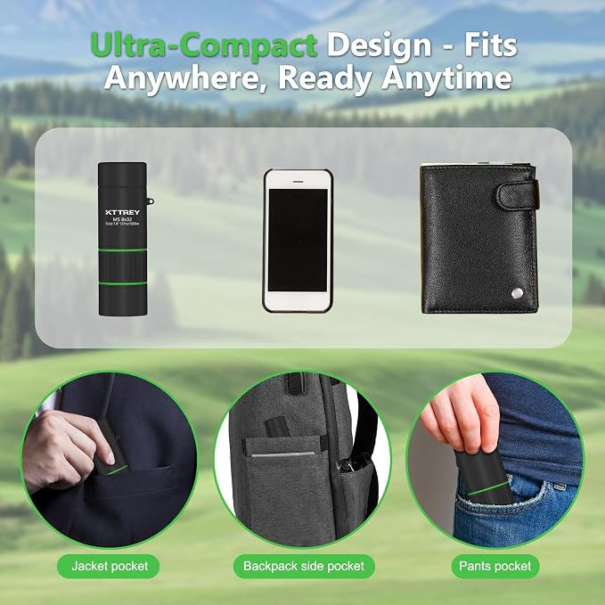 8x32 Monocular Telescope for Adults, High Power BAK4 Prism FMC Coating IPX7 - Image 4