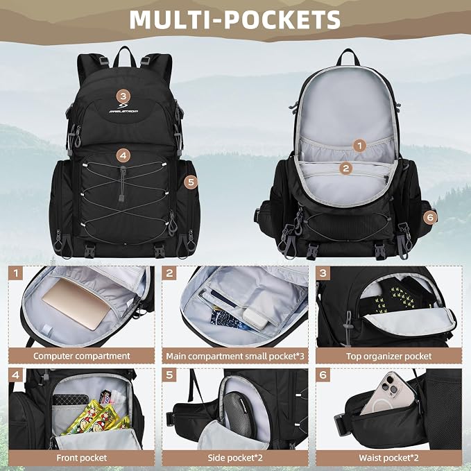 Maelstrom Hiking Backpack, 40L Waterproof Camping Daypack - Image 4