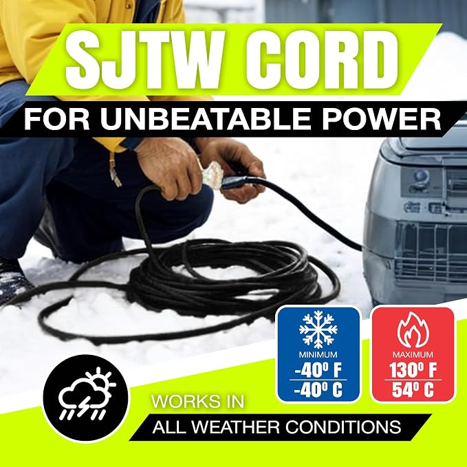 6ft Outdoor/Indoor Extension Cord 3-Outlet 12/3 Gauge Extra Heavy Duty 3 Prong - Image 8