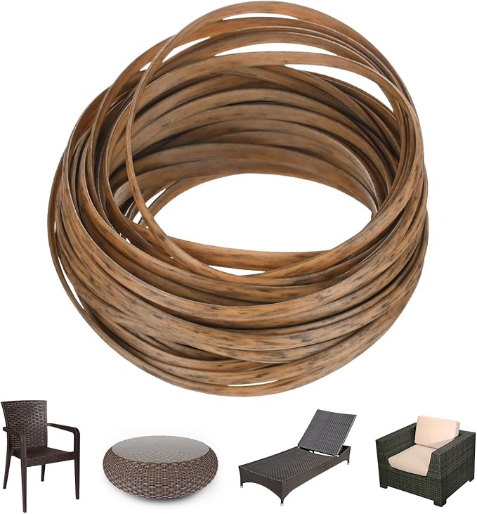 M METERXITY 1-Pack Wicker Repair Kit, 5mm x 33ft/10m Plastic Flat Rattan by MMETERXITY