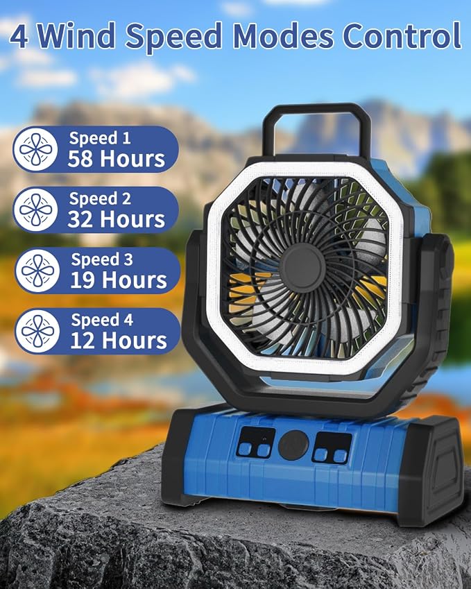 ADUST Camping Fan Battery Operated Powered Fan - Image 3