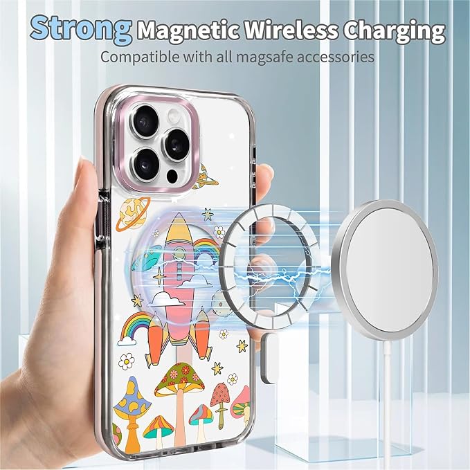 Case for iPhone 14 Pro, Spaceship Mushroom Phone Case Design，for Women Girls - Image 4