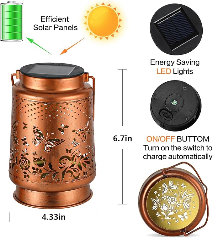 Solar Lanterns Outdoor Waterproof Butterfly Garden Decor Birthday Gifts - Image 4