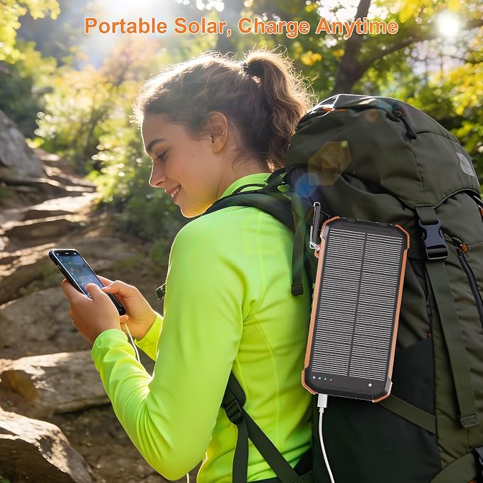 Power Bank Portable Solar Charger, Wireless Fast Charging Battery Pack - Image 5