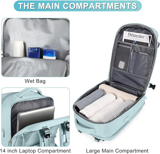 coofay Personal Item Travel Backpack - Image 5