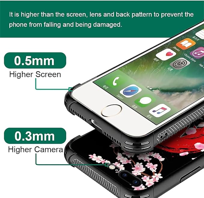 for iPhone 7/8 Case, Sakura Japanese Samurai Pattern Graphic Design Girl Boy - Image 4