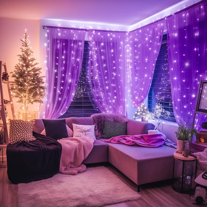 JMEXSUSS 300LED Purple Christmas Lights - Image 4