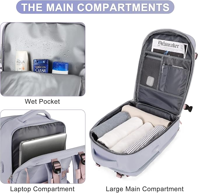 coofay Travel Backpack For Women Airline Approved Carry On Backpack Flight - Image 6
