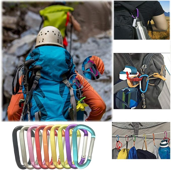 LESHIRY Large Carabiners Keychain 3" Aluminum D Shape Premium Durable D-Ring - Image 5
