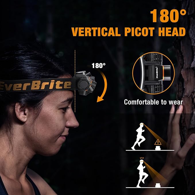 EverBrite Rechargeable Headlamp, 500 Lumen LED Rechargeable Headlight - Image 3