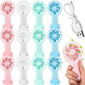 Woanger 12 Pcs Mini Handheld Fan Bulk 3 Speed USB Electric Battery Operated by Woanger