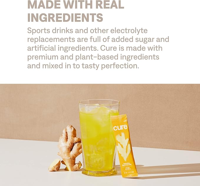 Cure Hydration | Plant-Based Electrolyte Drink Mix | No Added Sugar | FSA-HSA | - Image 5
