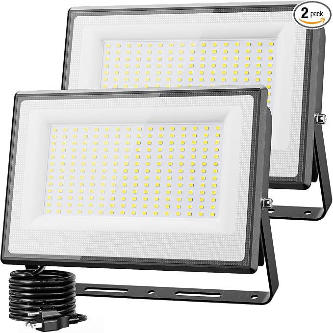 Olafus 2 Pack 200W LED Flood Light Outdoor, 18000LM Super Bright IP66 by Olafus
