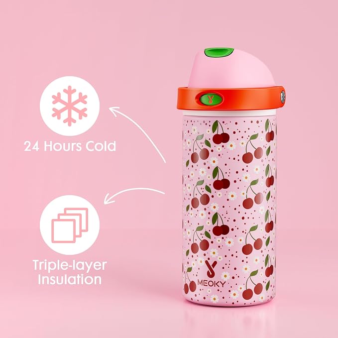 18 oz Insulated Water Bottle for Kids: Meoky Stainless Steel Water Bottle - Image 3