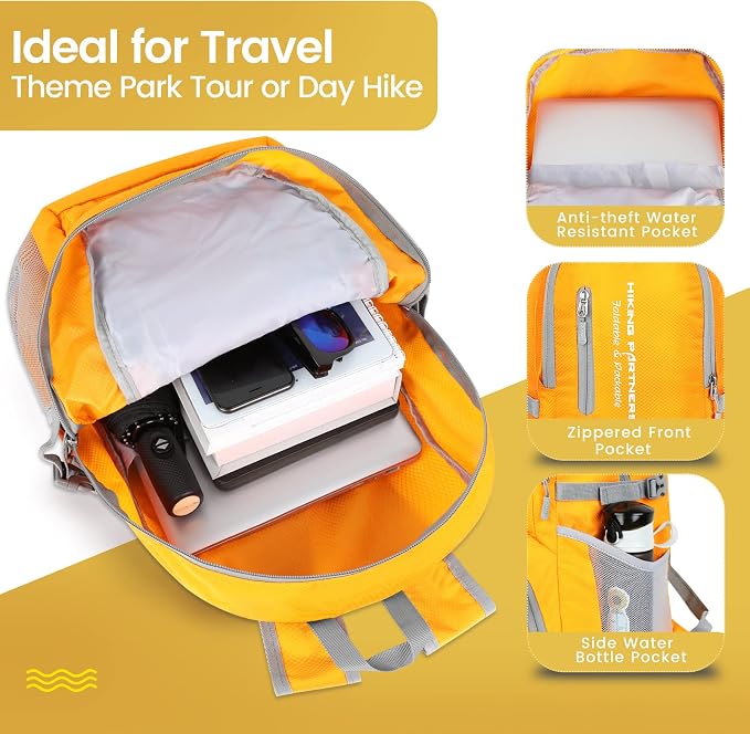 ZOMAKE Lightweight Packable Backpack - 35L Light Foldable Hiking Backpacks - Image 3