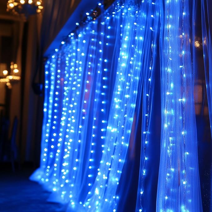 Dazzle Bright 300 LED Curtain String Lights, Christmas Fairy Lights - Image 7