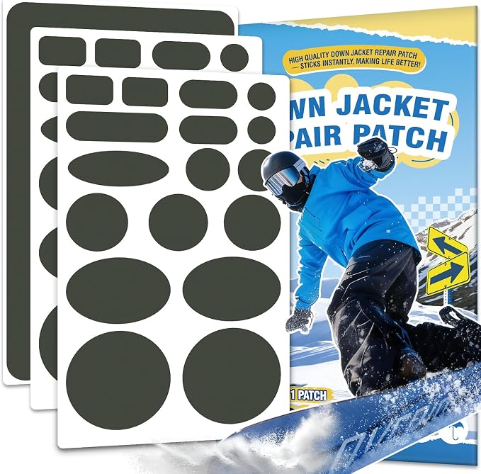 35Pcs Down Jacket Repair Patch Kit Pre-Cut Nylon Patches by OAZ