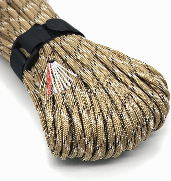 PSKOOK Survival Paracord Parachute Fire Cord Survival Ropes Red Tinder Cord PE by PSKOOK