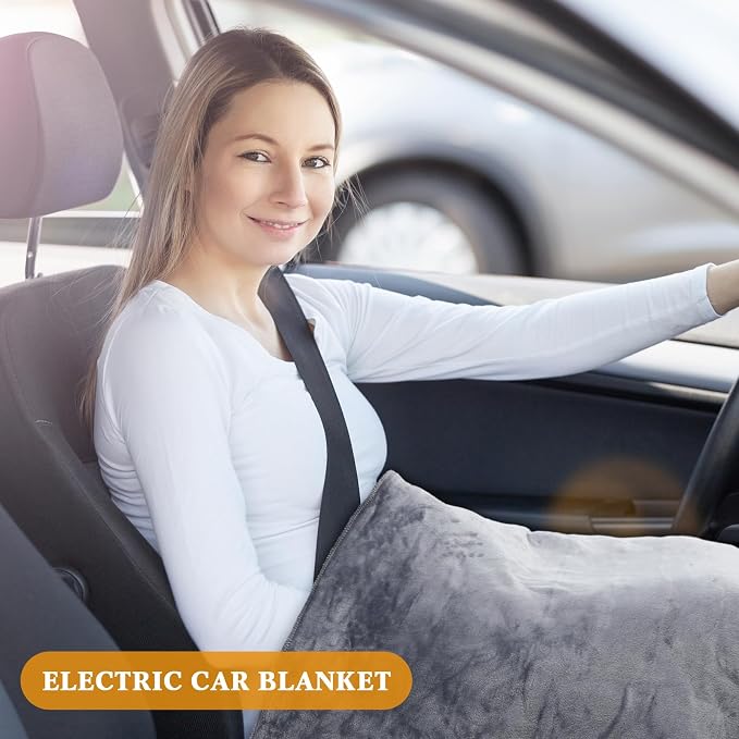 Riakrum 12v Car Heated Blanket 57"x43", Portable Electric Car Blanket - Image 5
