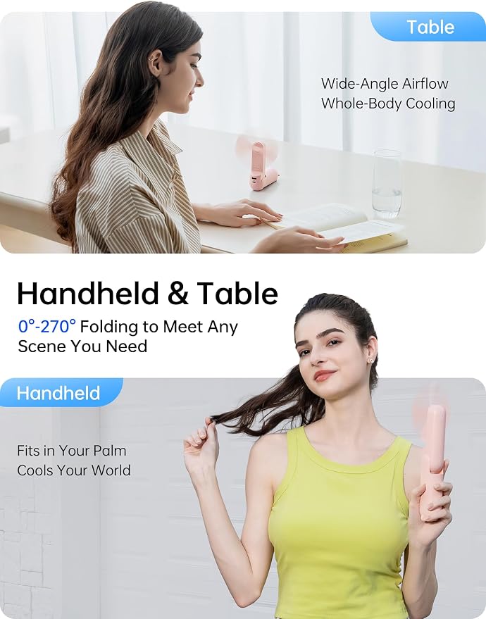 JISULIFE Handheld Fan 8 Plus: All-in-One Mini Fan - Image 4