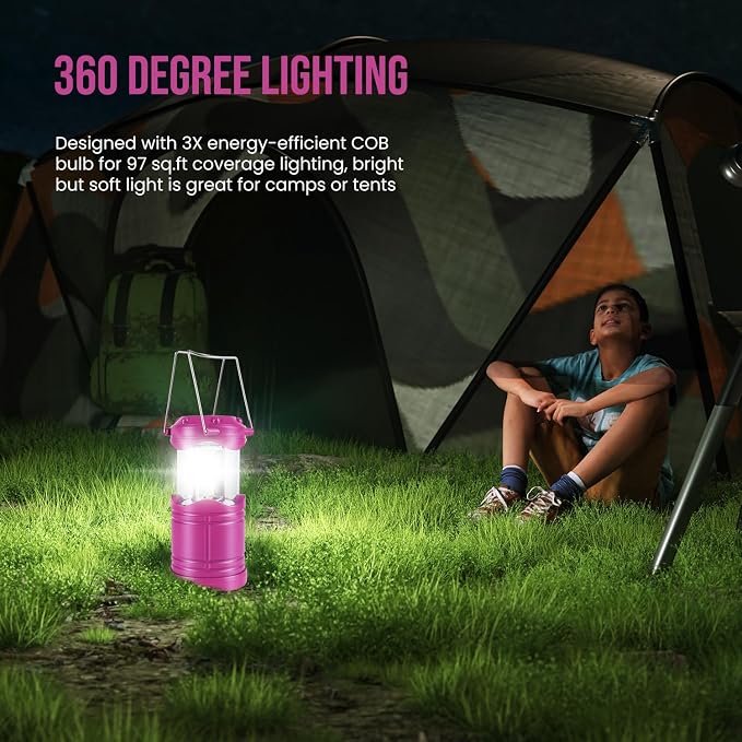 Lichamp LED Camping Lantern, 4 Pack Battery Powered Flashlight - Image 2