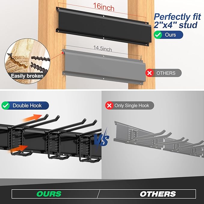 Sttoraboks Garage Tool Storage Rack, Heavy Duty Garage Storage Organizer Rack - Image 3