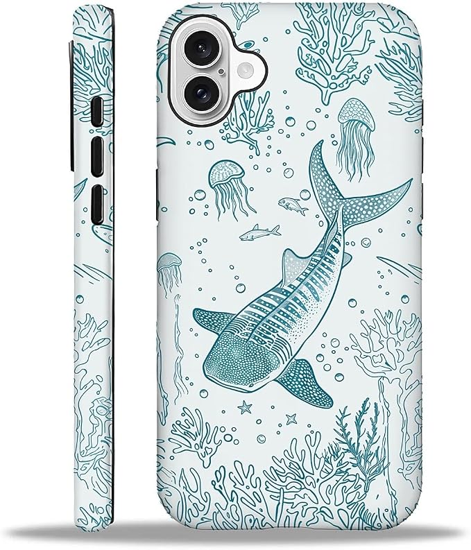 for iPhone 16 Plus Case, HH2 Ocean Whale Shark Hybrid 2 Layer Hard Shell by Unknown