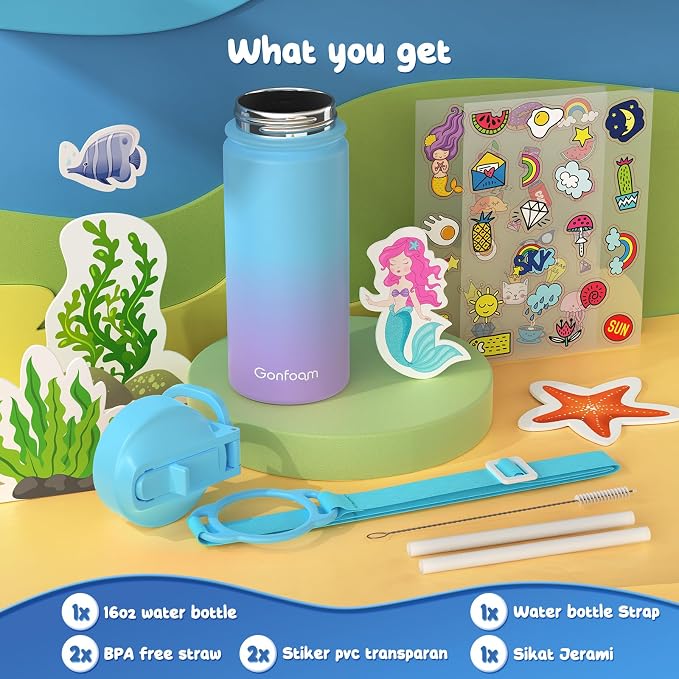 Kids Water Bottle, 16oz Kids Water Bottle - Image 3