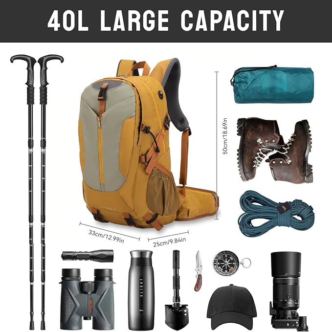 Hiking Backpack 40L, Waterproof Hiking Backpack - Image 2