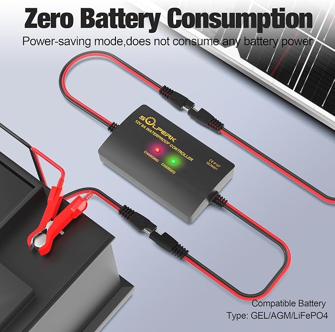 SOLPERK 15W Solar Battery Charger 12V Waterproof Solar Panel Charger + Upgrade - Image 7