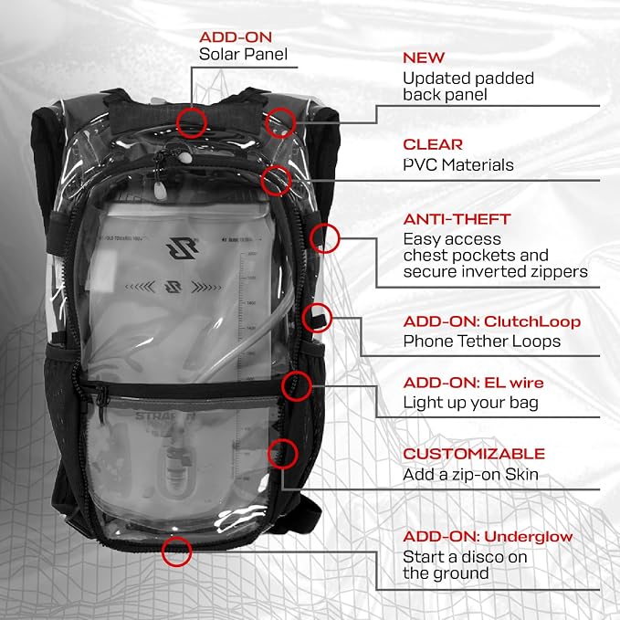RAVERUNNER® Anti-Theft Hydration Backpack | Festival Approved Rave Backpack - Image 6