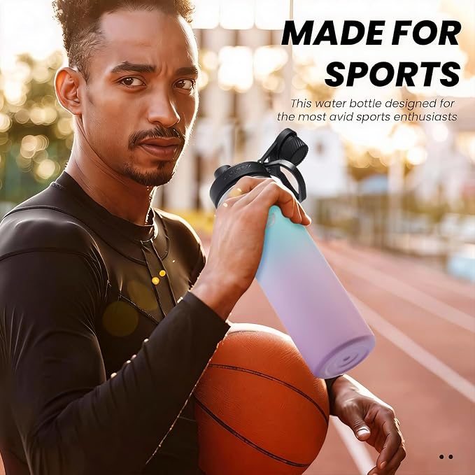 Sports Water Bottle 22oz, Insulated Water Bottle - Image 7