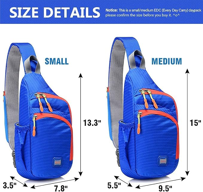 Peicees Small Sling Backpack Waterproof Unisex Shoulder Bag Chest Crossbody - Image 5