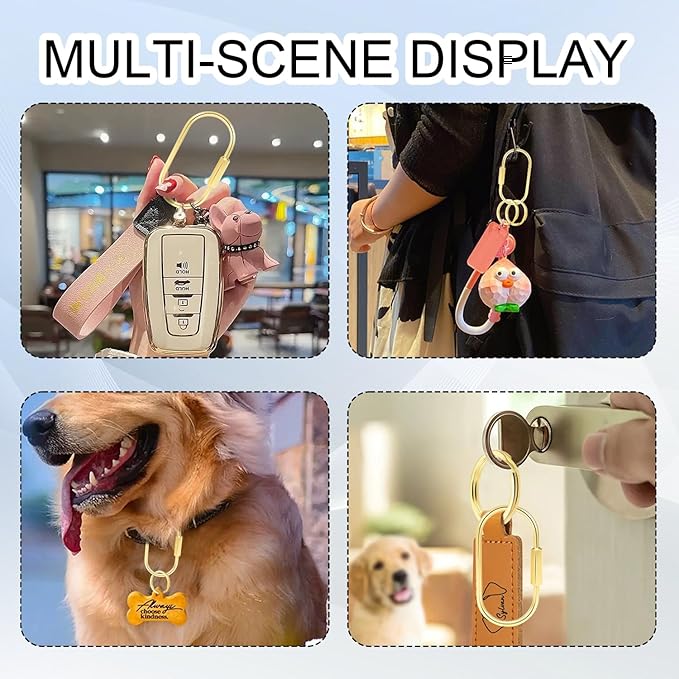 CooBigo 3 Pack Gold Brass Key Ring, Screw Lock Key Organizer - Image 6