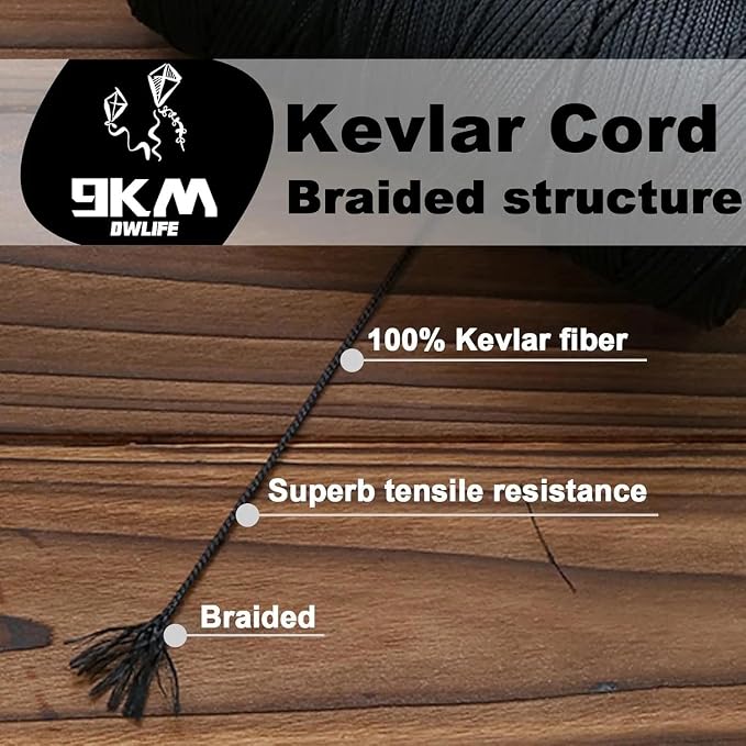 9KM DWLIFE Kevlar Cord– High Tensile Strength Kevlar Thread, 50–1500lb - Image 3