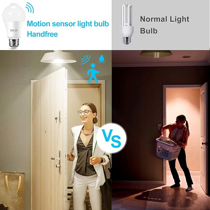Motion Sensor LED Light Bulbs Outdoor, 13W Dusk to Dawn Sensor Bulb PIR - Image 3