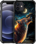 for iPhone 12/12 Pro Case, Star Cave Hungry Wolf Pattern Graphic Design Girl by FKBRCL4U