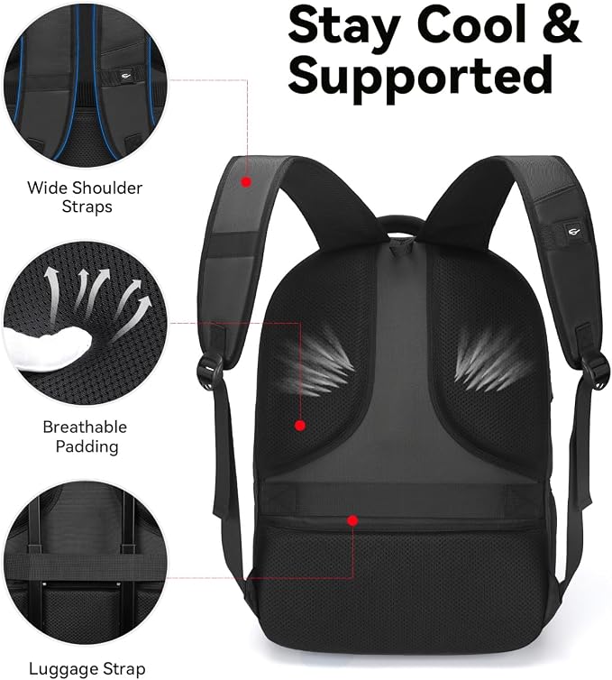 CROSSGEAR Travel Laptop Backpack Anti Theft Fits 17.3 Inch Laptop - Image 5