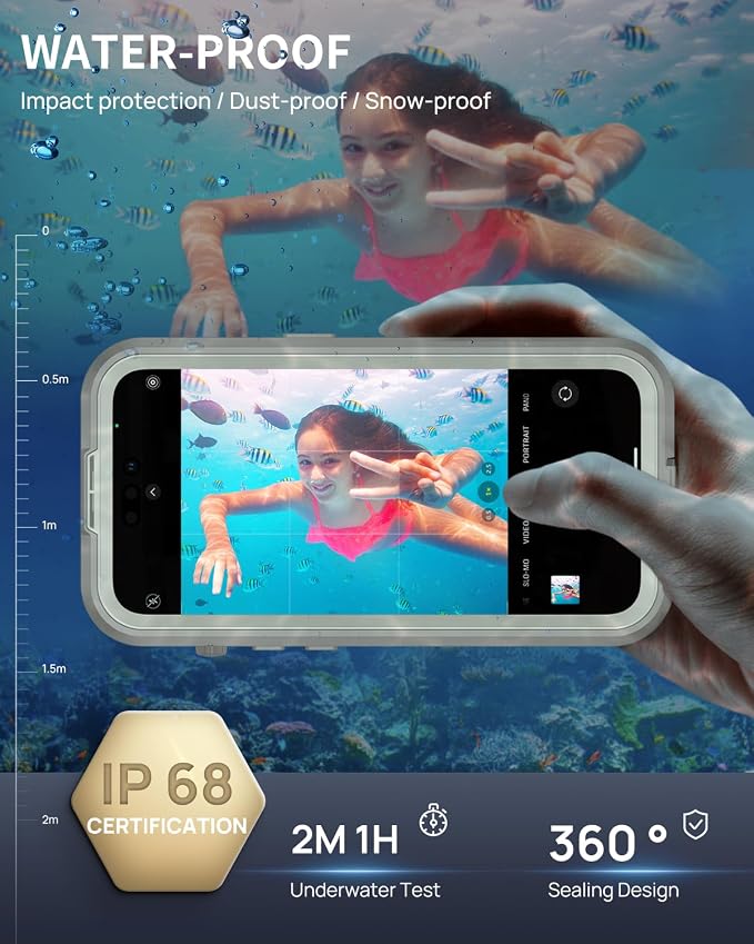 Lanhiem Magnetic for iPhone 15 Pro Max Case, IP68 Waterproof Dustproof Case - Image 3