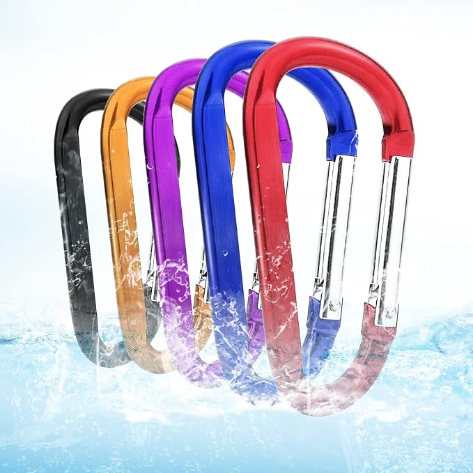10 Pack 3'' Aluminum Spring Snap Hook Carabiner D Ring Carabiner Clip Camping - Image 4