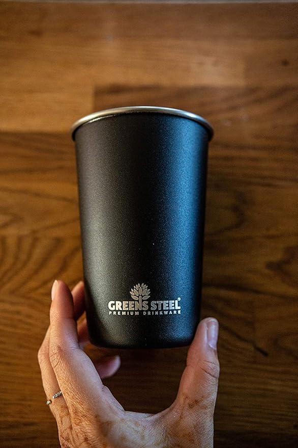 Stainless Steel Cups - 16 oz Pint Tumbler - Premium Metal Drinking Glasses | - Image 3
