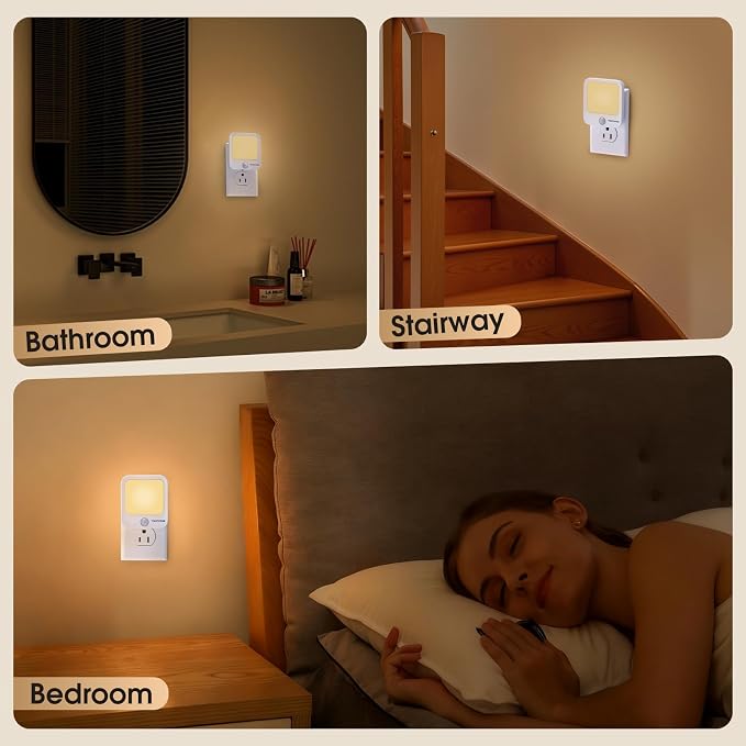 Motion Sensor Night Light Plug in, Dimmable Warm White Motion Activated LED - Image 5