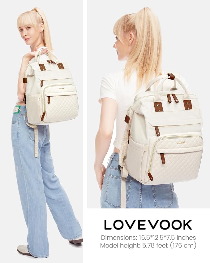 LOVEVOOK Laptop Backpack for Women, 15.6'' Waterproof Nurse Bag Teacher Work - Image 4