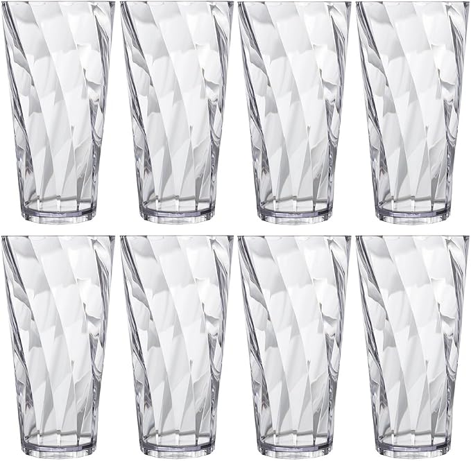 US Acrylic Optix Plastic Reusable Drinking Glasses 26oz Iced-Tea Cups in Clear - Image 7