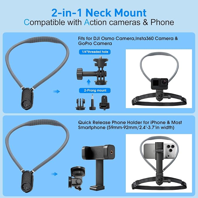 Camera Phone Chest Mount for GoPro, Adjustable Strap Chest POV Phone Holder - Image 3